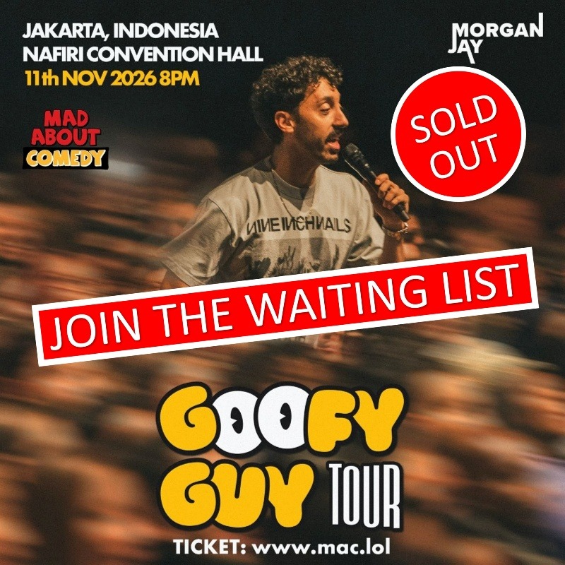 Poster resmi Morgan Jay: The Goofy Guy Tour Jakarta di Nafiri Convention Hall